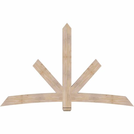 Ekena Millwork Alberta Smooth Timber Gable Bracket, Douglas Fir, 84"W x 53"H x 3 1/2"D x 5 1/2"F, 15/12 Pitch GBW084X53X0406ALB00SDF